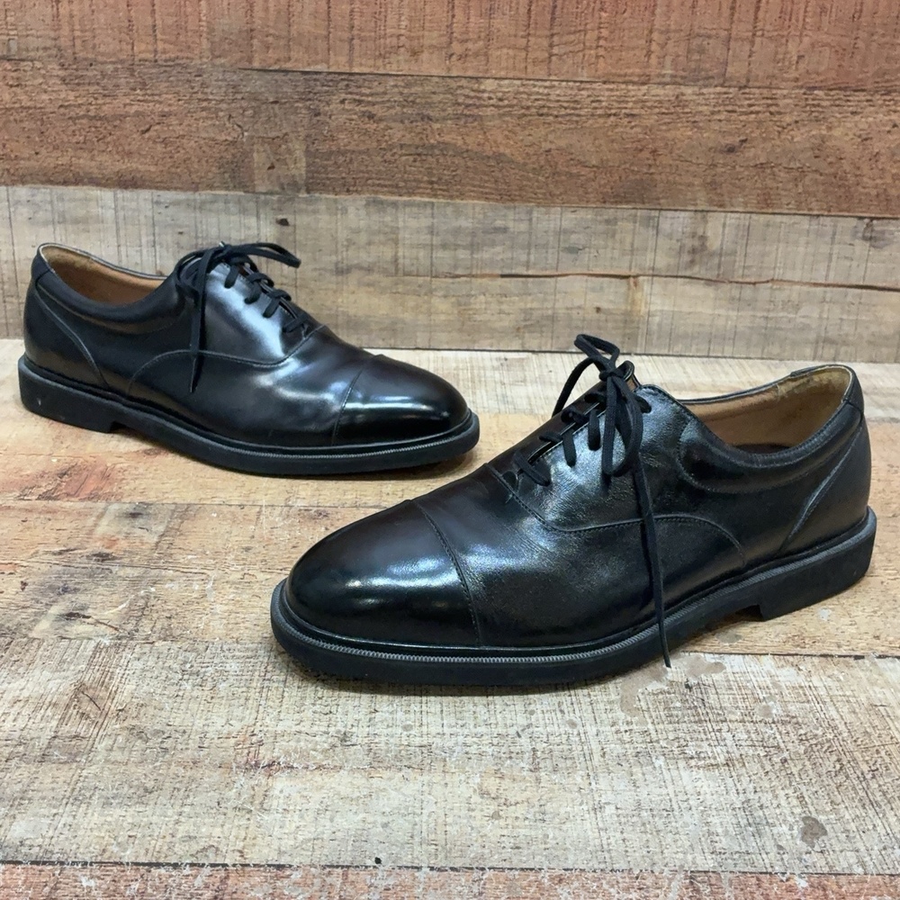 Rockport Dressports DMX Shoes Mens Size 10.5 44.5 Black Leather Cap Toe Oxford
